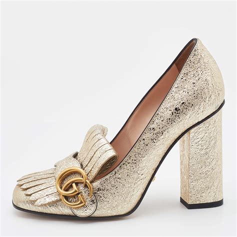 gucci strappy bamboo heel|Gucci marmont fringe heels.